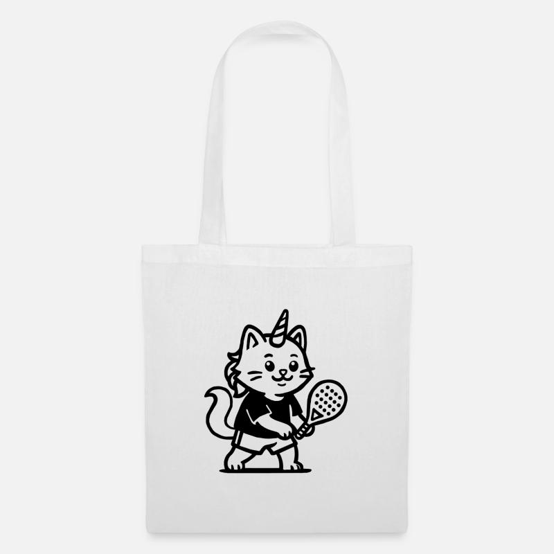 Einhornkatzen-Padel - Stoffbeutel - Weiß