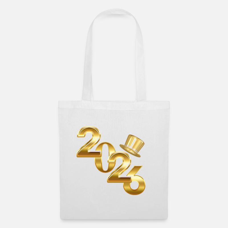 Neujahr 2026 - Stoffbeutel - Weiß