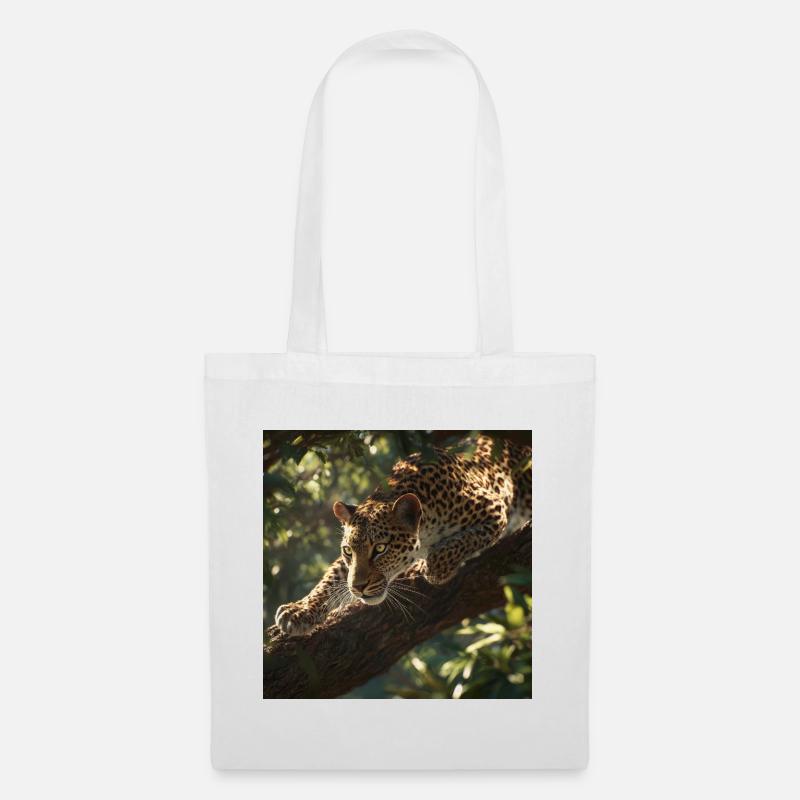 Majestätischer Leopard auf der Lauer - Stoffbeutel - Weiß