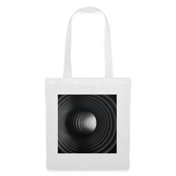 Tunnels concentriques noir et blanc - Sac en tissu - blanc - Devant