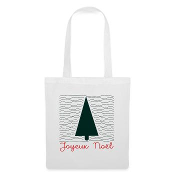 Weihnachtsbaum – Minimalistisch - Stoffbeutel - Weiß - Vorne