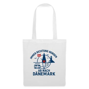 Toujours en route vers le nord – voyage de vacances au Danemark - Sac en tissu - blanc - Devant