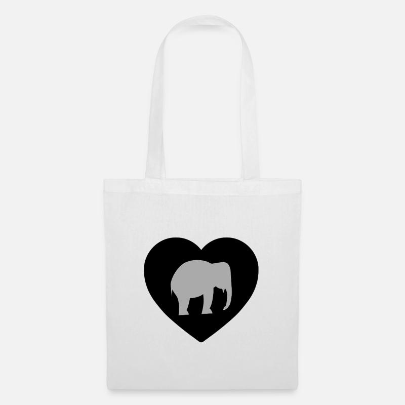 Elefant - Stoffbeutel - Weiß