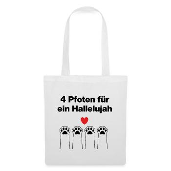 4 Paws for a Hallelujah – Catlover, Cat Love - Tote Bag - white - Front