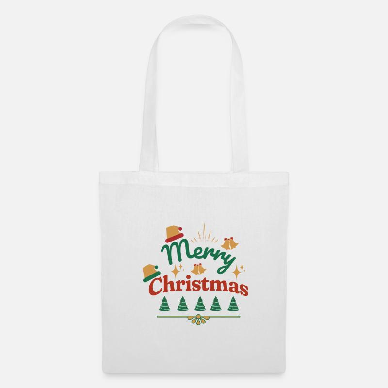 Fröhliche Weihnachten Retro-Print - Stoffbeutel - Weiß