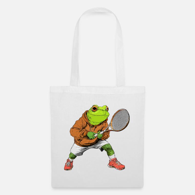 Frösche Tennis - Stoffbeutel - Weiß