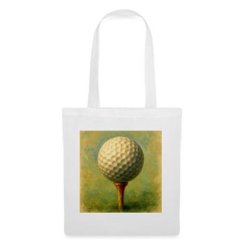 Golfball im künstlerischen Brett auf dem Abschlag - Stoffbeutel - Weiß - Vorne