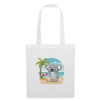 Süßer Koala mit Brille Strand-Sommerurlaub - Stoffbeutel - Weiß - Vorne