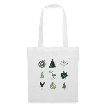 HO HO HO - VERT SAPIN - Sac en tissu - blanc - Devant