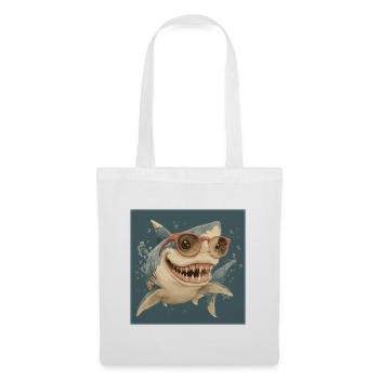 Coolest shark with sunglasses – holiday vibes! - Tote Bag - white - Front