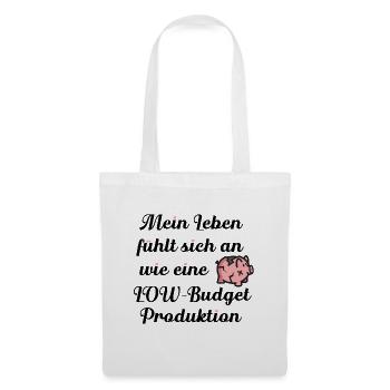 Low Budget Mood – Funny Broken Piggy Bank Cartoon - Tote Bag - white - Front