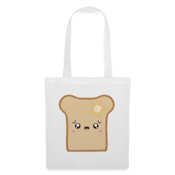 Toast kawaii avec du beurre fondu - Sac en tissu - blanc - Devant
