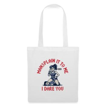 Mans-explique-moi Je te défie - Drôle de féminisme - Sac en tissu - blanc - Devant