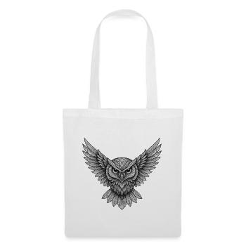 Ailes géométriques de hibou - Sac en tissu - blanc - Devant