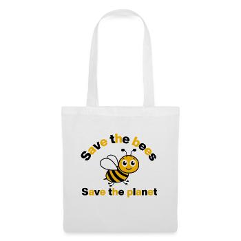 Save the Bees – Save our bees and the earth - Tote Bag - white - Front