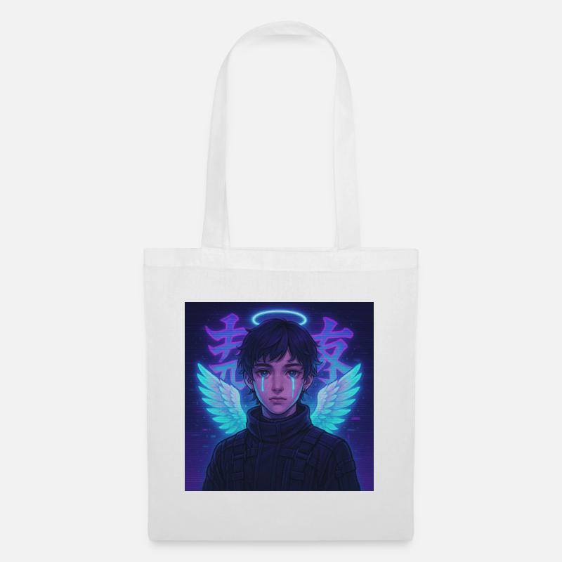 Cyberpunk Angel E-Boy Y2K Synthwave Art - Tote Bag - white