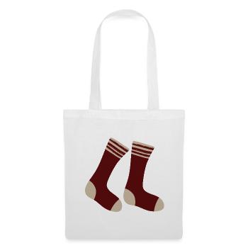 Chaussettes à orteils rayés bordeaux - Sac en tissu - blanc - Devant