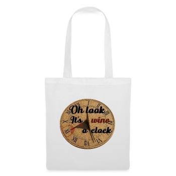 Oh Look It's Wine O'Clock – Sundial Illustration - Tote Bag - white - Front