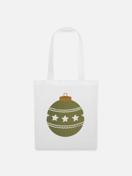 Stern-Weihnachtskugel - Stoffbeutel - Weiß