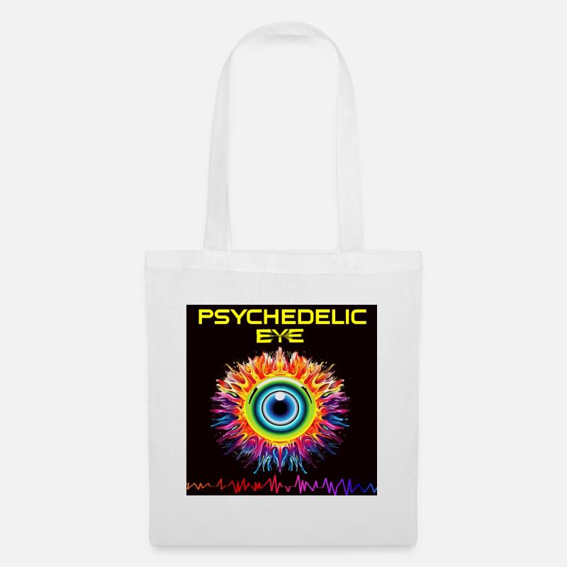 Psychedelisches Augenfeuer - Stoffbeutel - Weiß