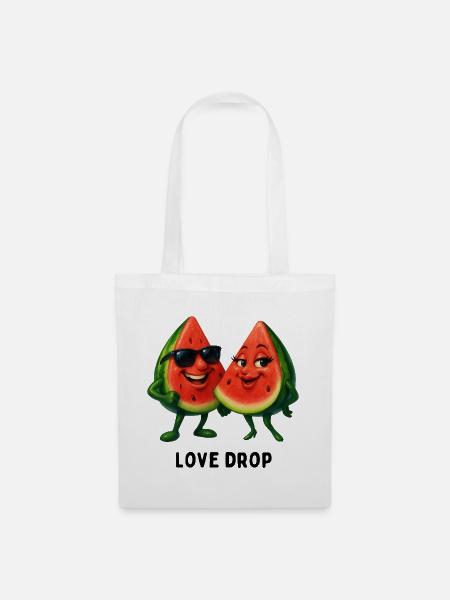 Love Drop Wassermelonen Duo - Stoffbeutel - Weiß
