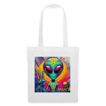 Trippy Alien - Stoffbeutel - Weiß - Vorne
