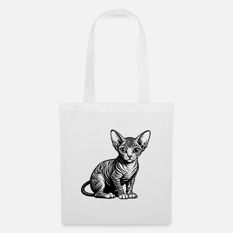 Sphynx-Katze - Stoffbeutel - Weiß