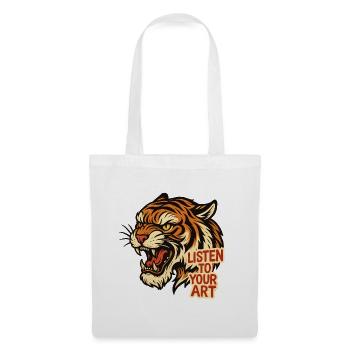 Tiger Roar : Écoutez votre art - Sac en tissu - blanc - Devant