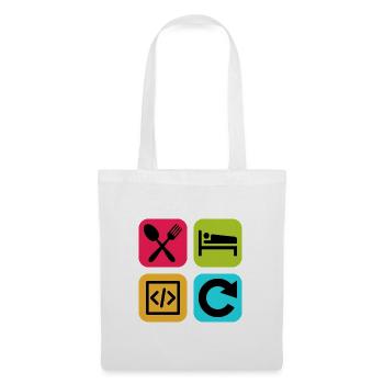 Eat Sleep Code Repeat Funny Quote Dev - Tote Bag - white - Front