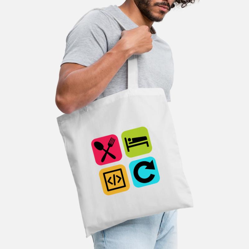 Eat Sleep Code Repeat Funny Quote Dev Tote Bag