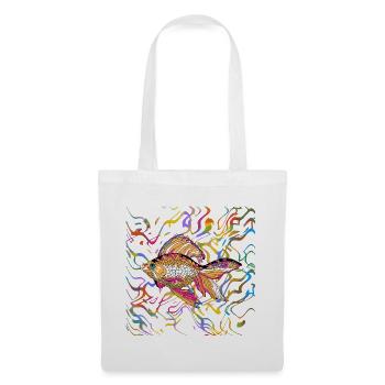 poisson - Sac en tissu - blanc - Devant