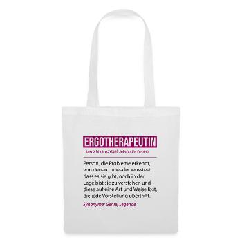 Ergotherapeutin Definition Lustiges Beruf Geschenk - Stoffbeutel - Weiß - Vorne