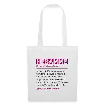 Définition de la sage-femme Profession drôle Don Cadeau - Sac en tissu - blanc - Devant