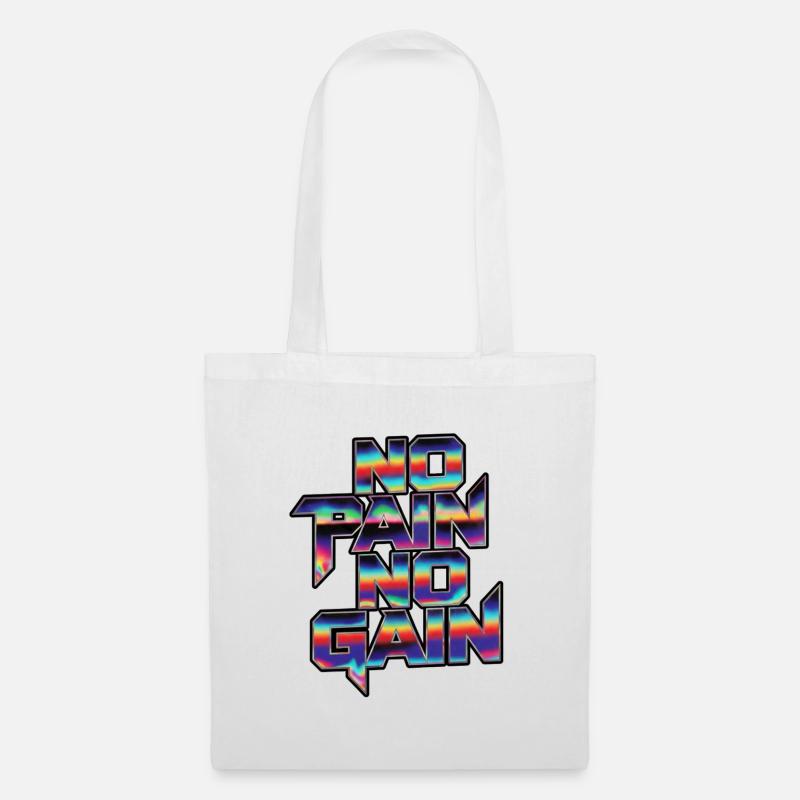 Regenbogen No Pain No Gain - Stoffbeutel - Weiß