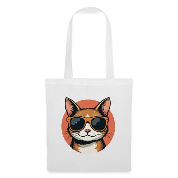 Cool cat with sunglasses cat portrait - Tote Bag - white - Front