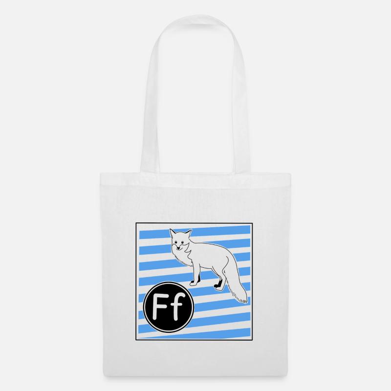 F for Fox (learning to read in primary school) - Tote Bag - white