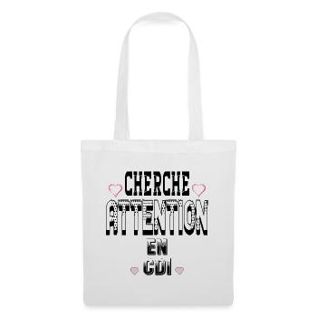 Cherche Attention en CDI - Sac en tissu - blanc - Devant