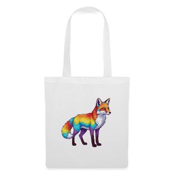 Buntes Fuchs-Regenbogen-Pop-Art-Aquarell - Stoffbeutel - Weiß - Vorne