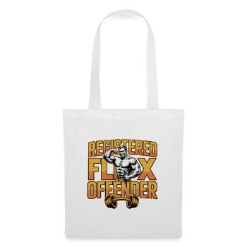 Registrierter Flex-Straftäter – Lustiges Fitness-T-Shirt - Stoffbeutel - Weiß - Vorne