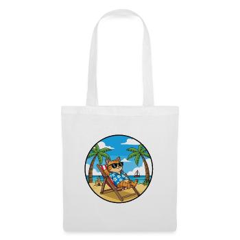 Cool Cat Beach Vacation Summer Vibes - Tote Bag - white - Front