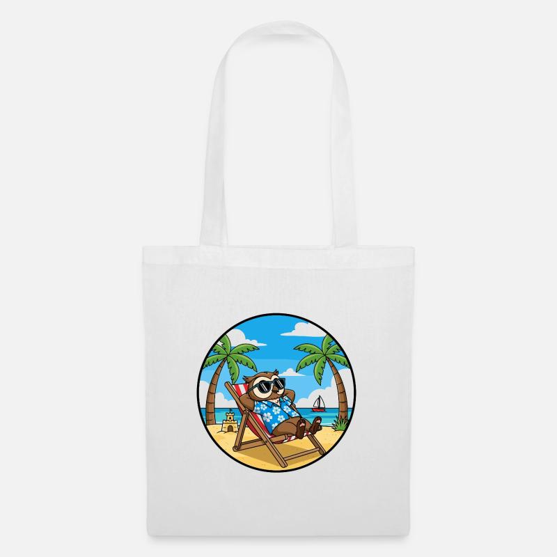 Coole Eulenstrandurlaub-Sommervibes - Stoffbeutel - Weiß