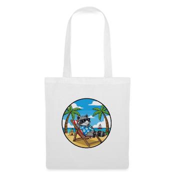 Cool Raccoon Beach Vacation Summer Vibes - Tote Bag - white - Front