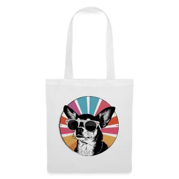 Chihuahua Retro Radial with Sunglasses - Tote Bag - white - Front