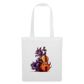 Cello-Pony im Fantasie-Orchester - Stoffbeutel - Weiß - Vorne