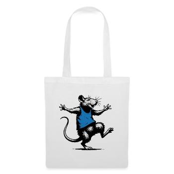 Tanzende Ratte Blau - Stoffbeutel - Weiß - Vorne