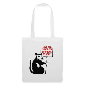 Rat with protest sign - Tote Bag - white - Front