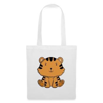 Cute Baby Tiger Adorable Kawaii Jungle Animal  - Tote Bag - white - Front