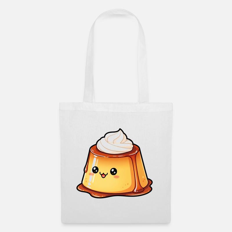 Kawaii Karamellpudding - Stoffbeutel - Weiß