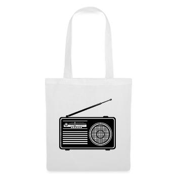 Motif radio rétro sur les vêtements - Sac en tissu - blanc - Devant
