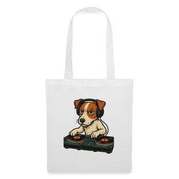 Jack Russell Terrier DJ Platines Cadeau Techno - Sac en tissu - blanc - Devant